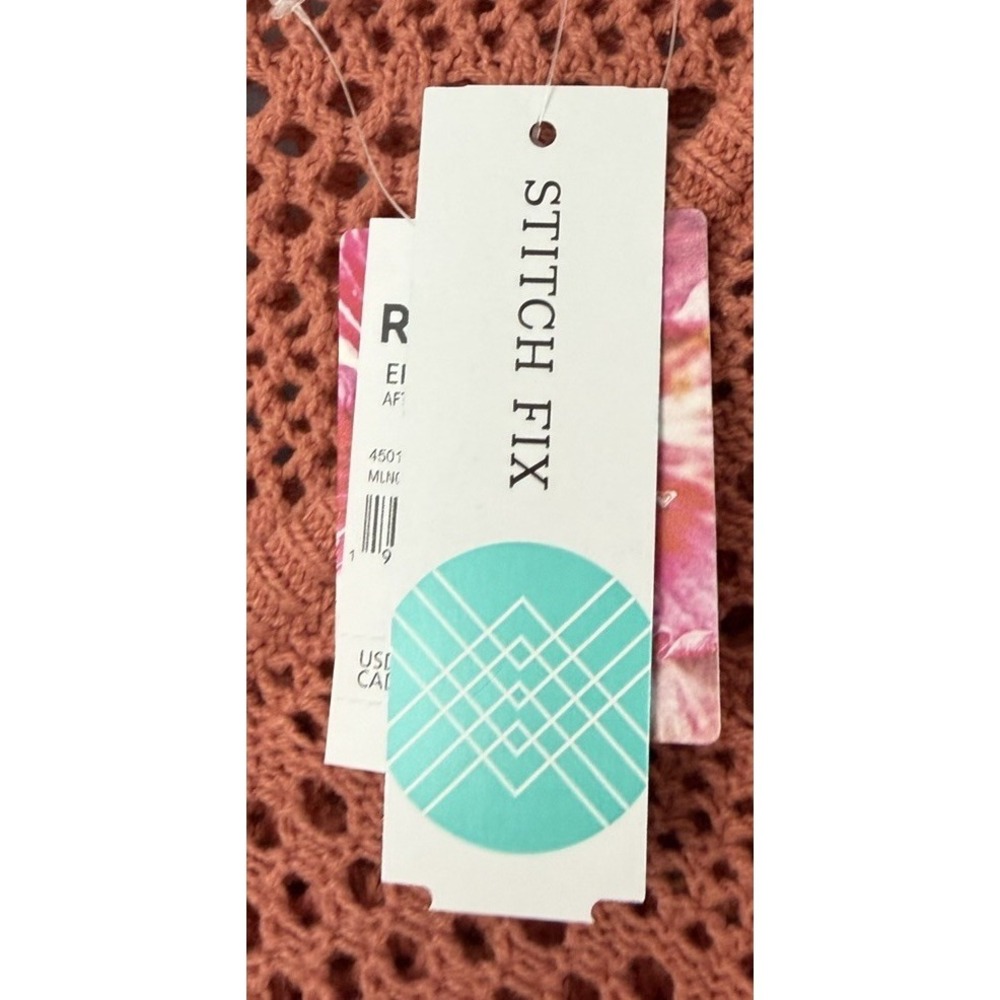 NWT Roxy After Beach Break‎ Womens Long Sleeve Crochet Sweater Coral Size Small - Picture 9 of 13